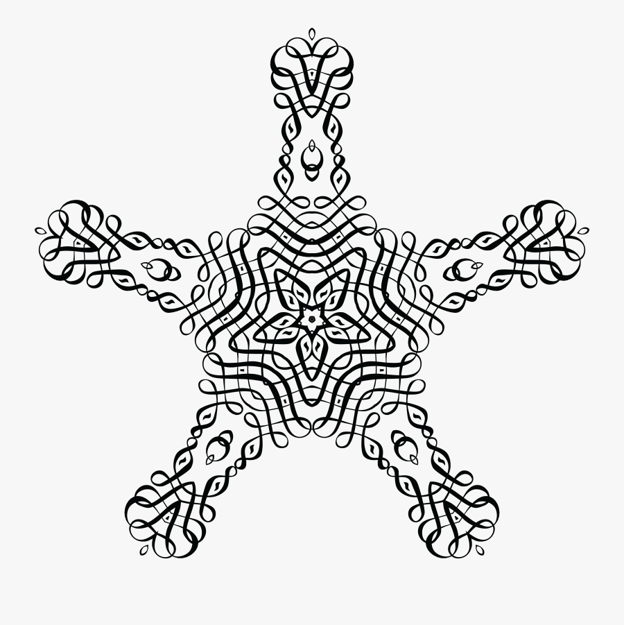 Abstract Flourish Line Art Star Clip Arts - Line Art, Transparent Clipart