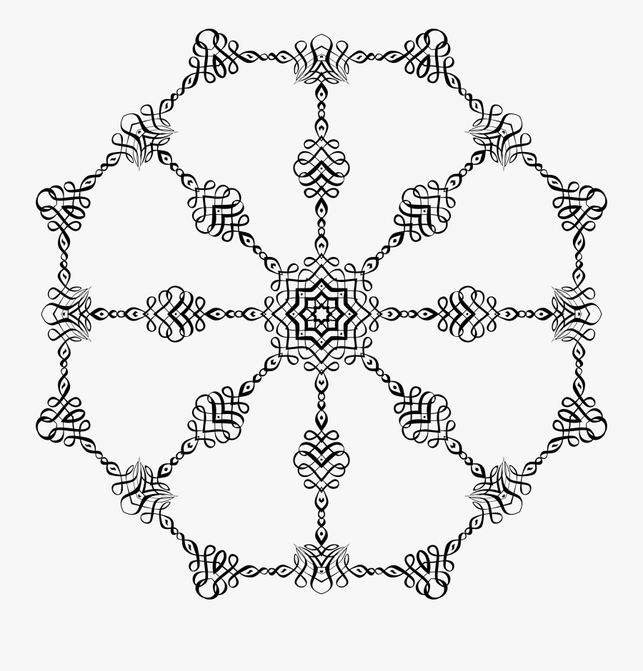 Abstract Line Art Flourish Ornament Clip Arts - Social Network Png Icon, Transparent Clipart