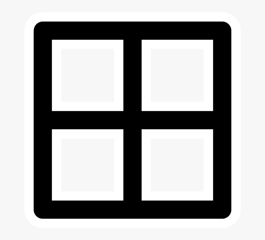 Square,angle,symmetry - 4 Square White Icon, Transparent Clipart