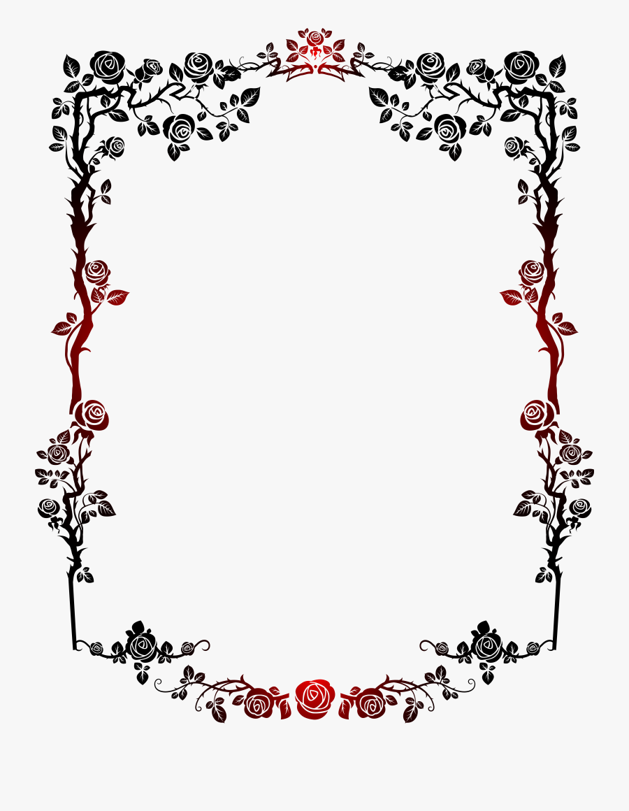 Rose Decorative Frame Png Clip Art Image, Transparent Clipart