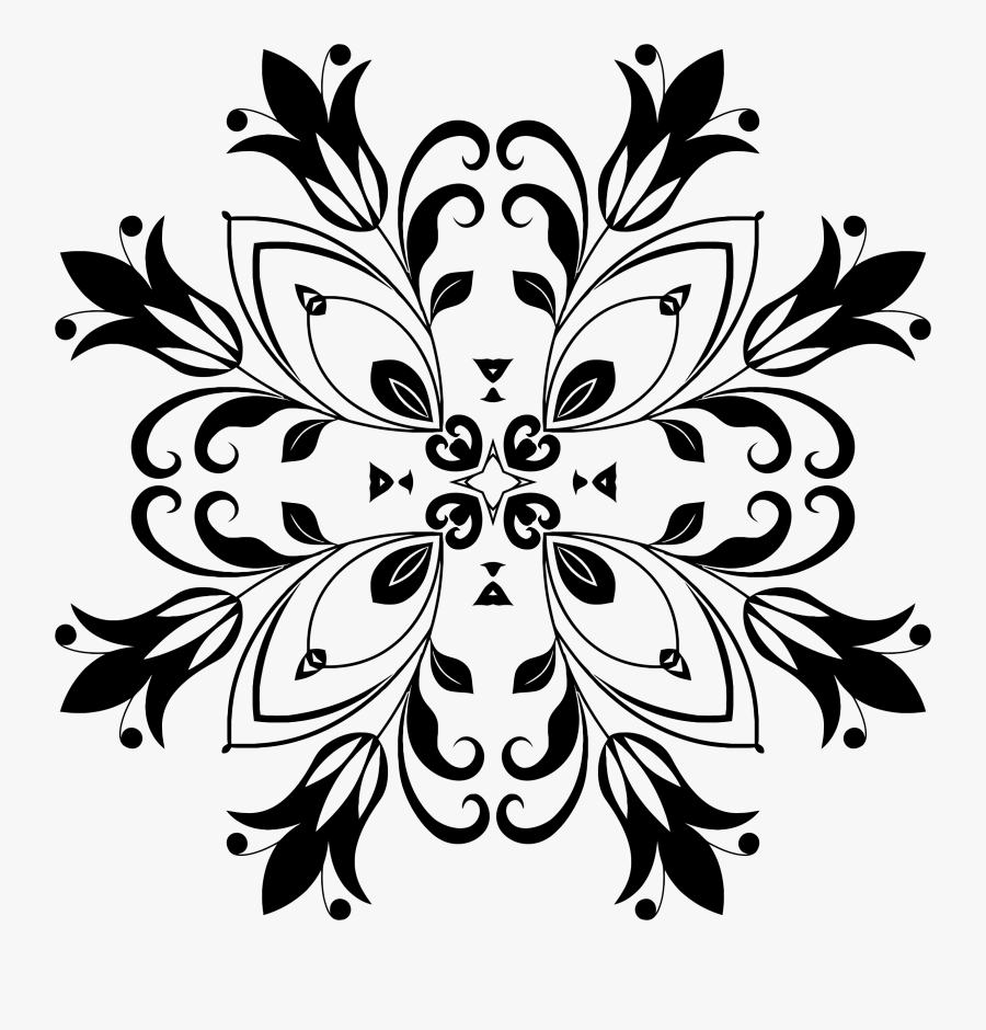 Transparent School Clipart Black And White - Clipart Floral Tree Png, Transparent Clipart