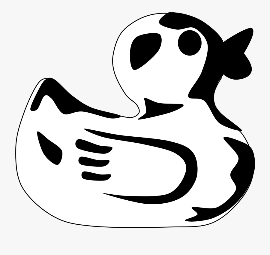 Rubber Ducky Border Clip Art - Rubber Duck Black And White Drawing Png, Transparent Clipart