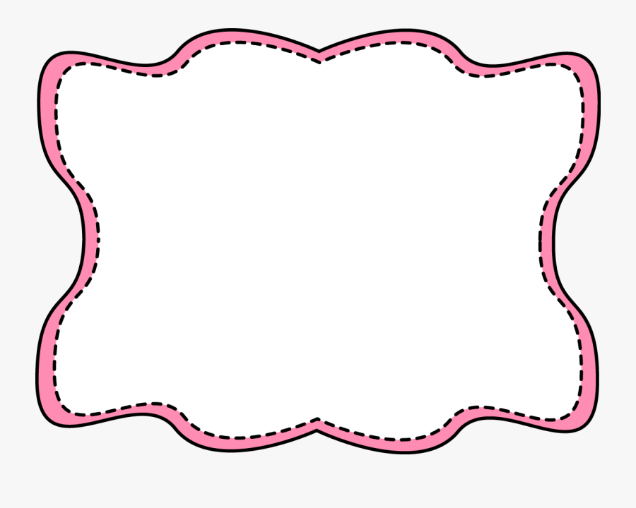 Pink Wavy Stitched Frame - Soccer Synonyms, Transparent Clipart