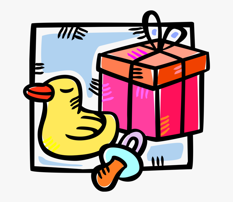 Vector Illustration Of Newborn Infant Baby Shower Gift, Transparent Clipart