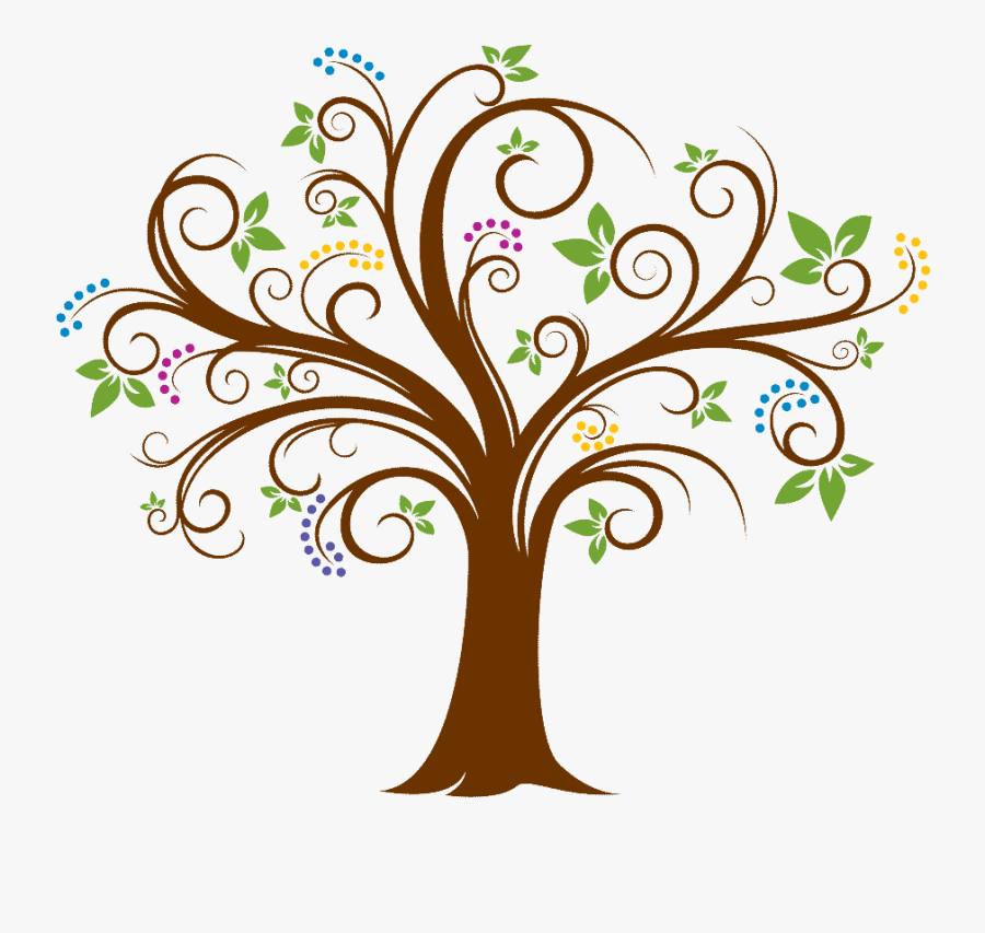 Hero Arts Mounted Stamps-decorative Flourish Tree Clipart - Whimsical Tree Art, Transparent Clipart