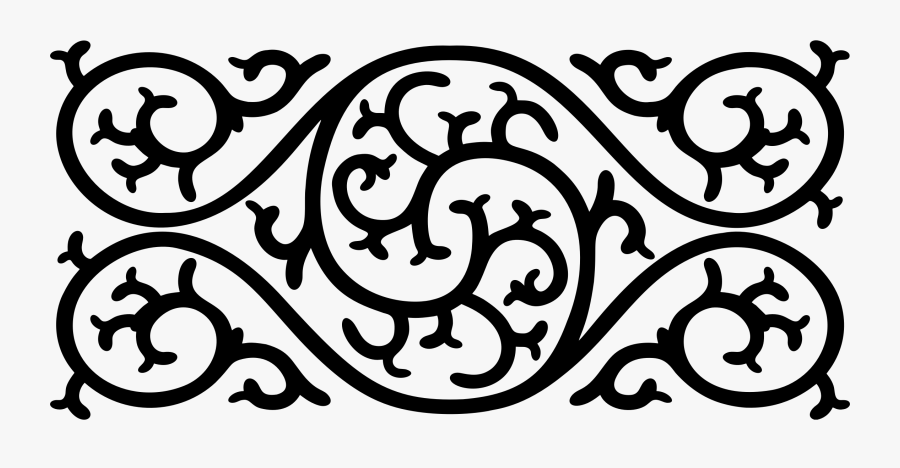 Flourish Line Art Design Clip Arts - Black And White Free Floral Clipart, Transparent Clipart