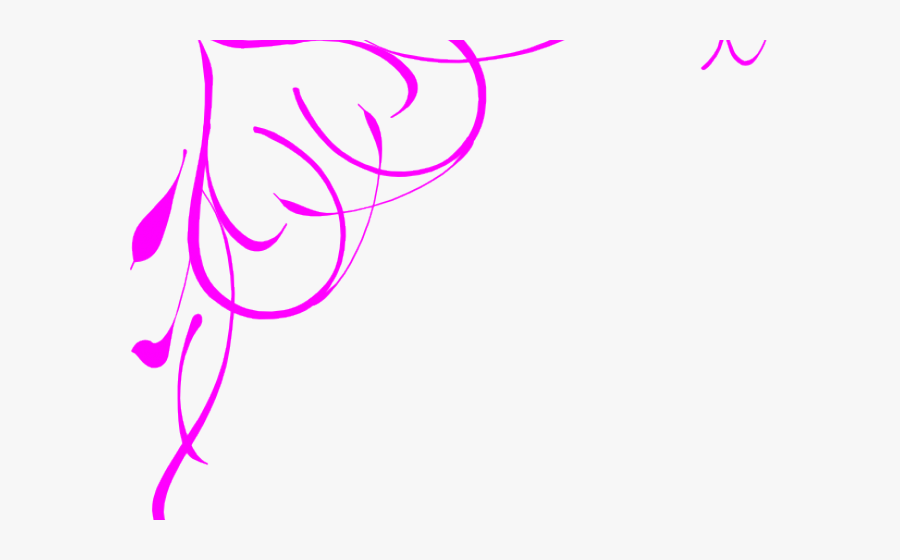 Clip Art Horizontal Flourish - Simple Corner Border Design, Transparent Clipart