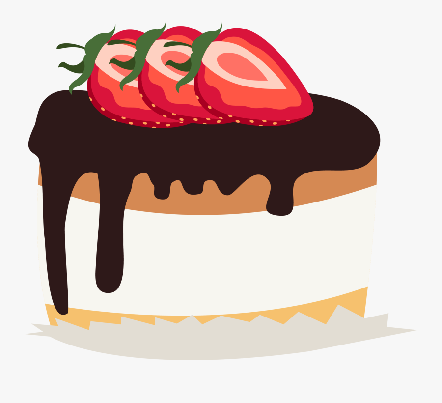 Cake Strawberry Cream Birthday - Cake Strawberry Chocolate Art, Transparent Clipart