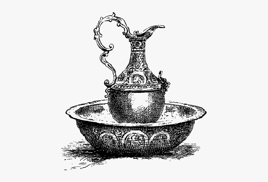 Laundry Clipart Vintage - Antique Basin Illustration, Transparent Clipart
