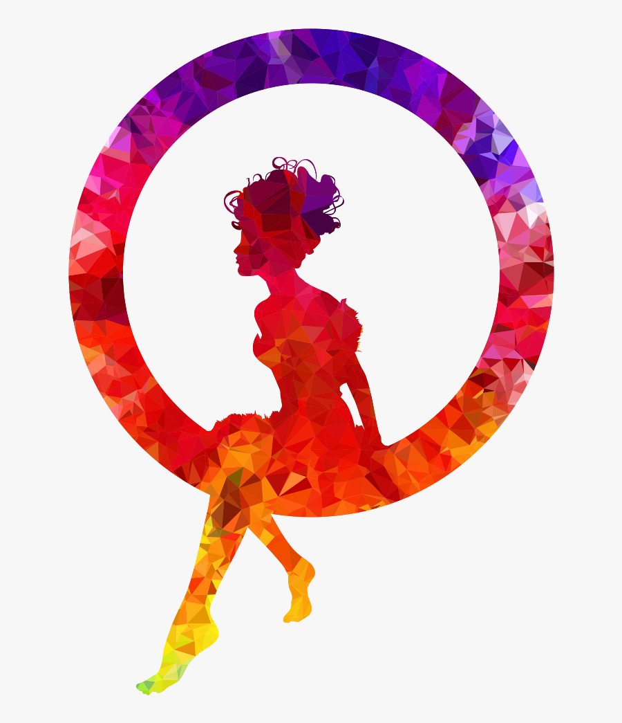Topaz Sapphire Ruby Fairy Sitting In A Circle Silhouette - Woman Silhouette Png Free, Transparent Clipart