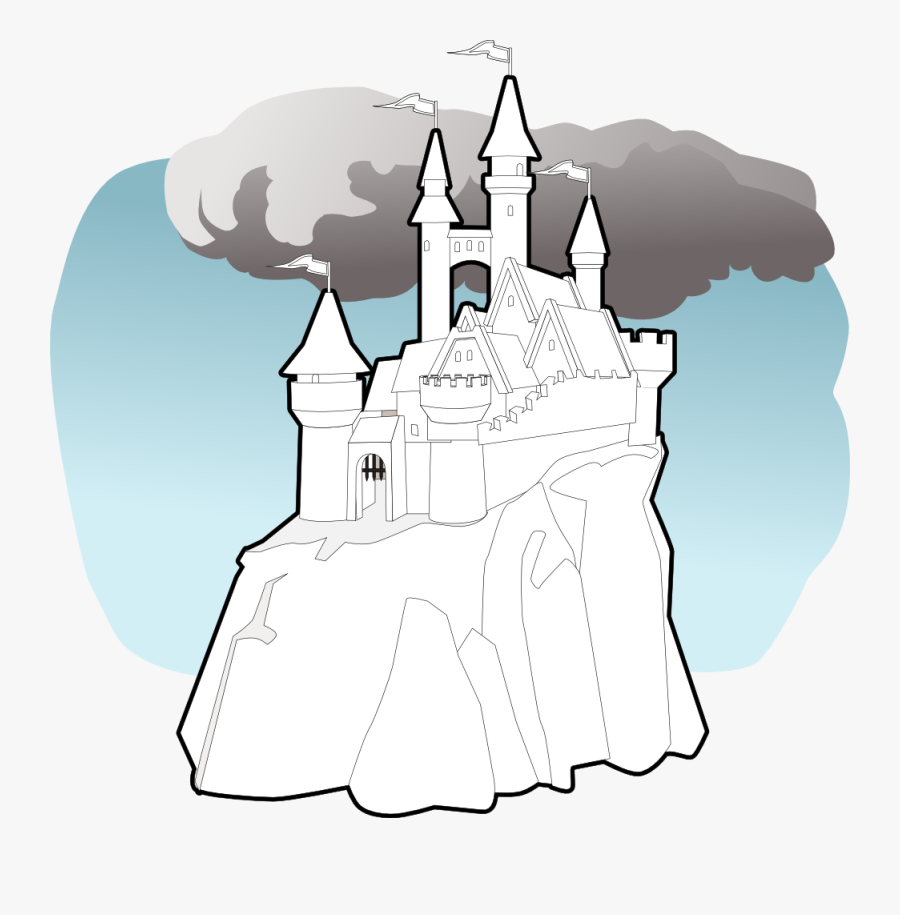 Net » Clip Art » Fairy Tale Castle Black White Line - Fairy Tale, Transparent Clipart