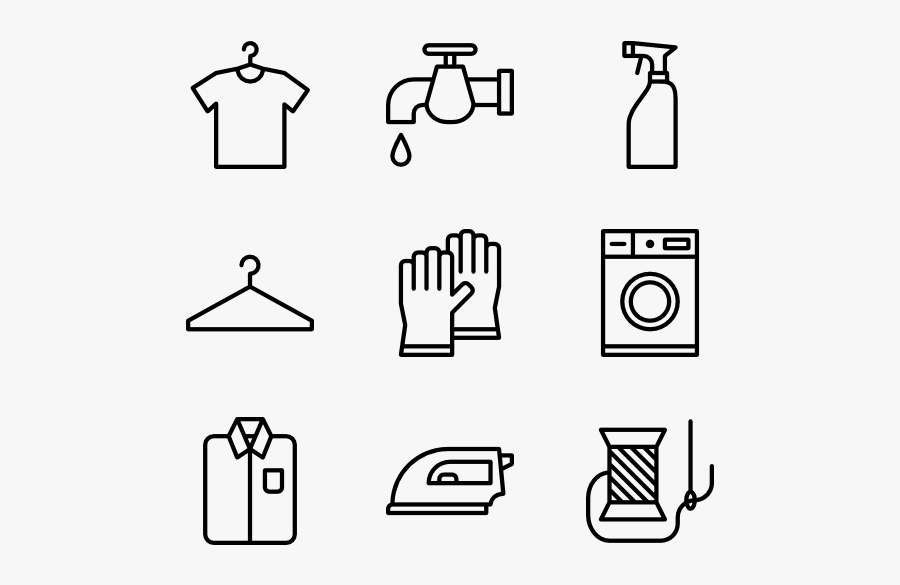 Laundry - Health Vector Icons, Transparent Clipart