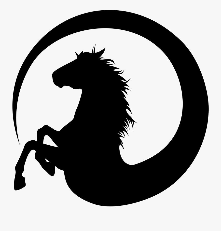 Clipart - Horse - Black Horse Car Logo, Transparent Clipart