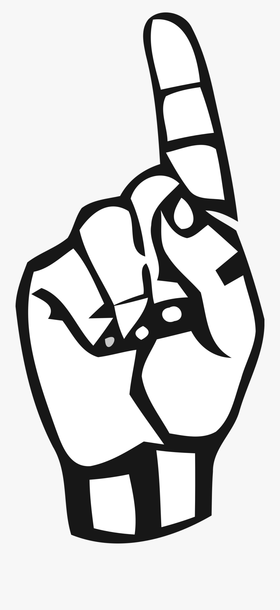 Deaf Alphabet 1 Picture Transparent Library - Number 1 In Sign Language, Transparent Clipart