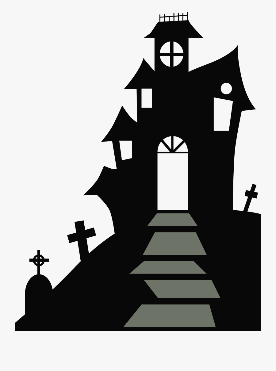 Haunted House Silhouette Png , Free Transparent Clipart - ClipartKey