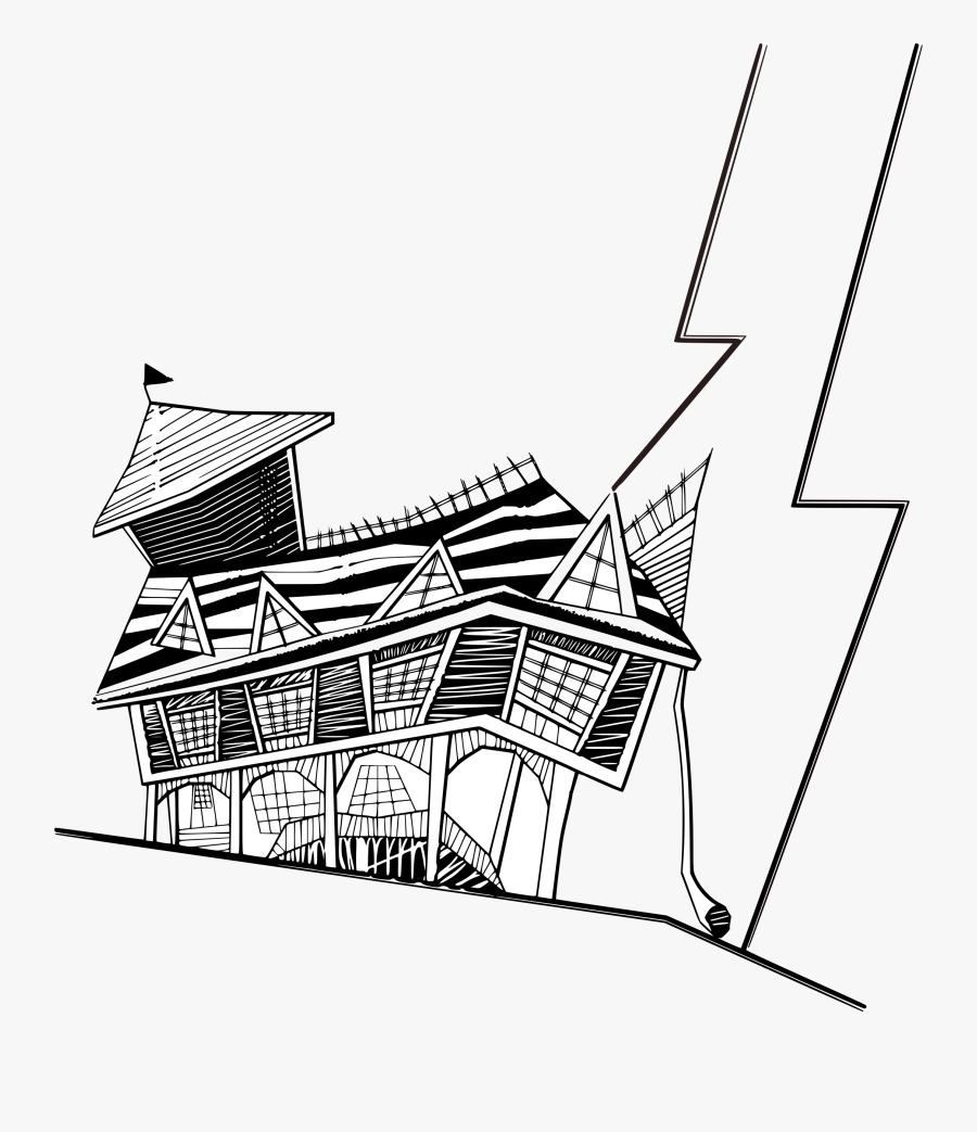 Drawn Haunted House Crooked House - Crooked House Clipart, Transparent Clipart