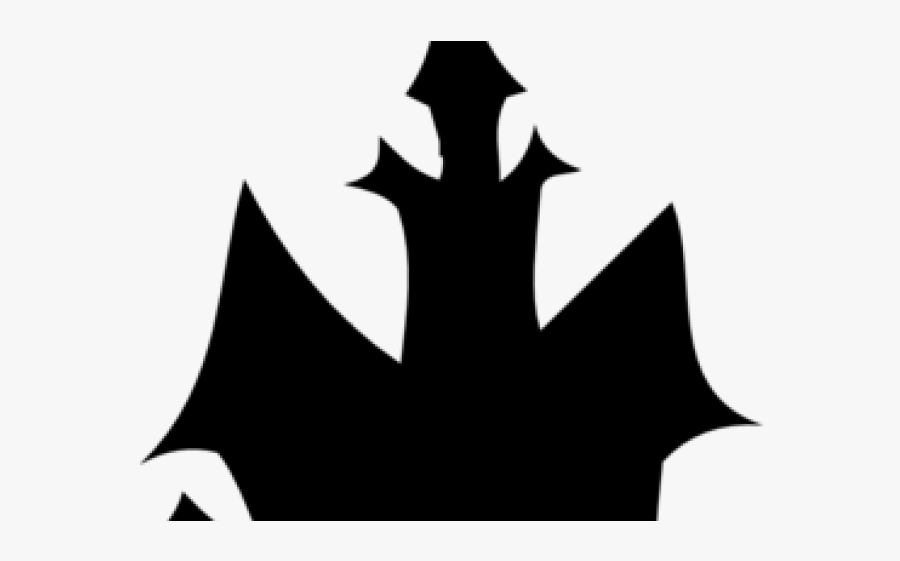 Haunted Houses Clipart - Simple Haunted House Silhouette, Transparent Clipart