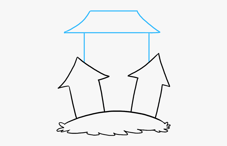 How To Draw Haunted House - Line Art, Transparent Clipart