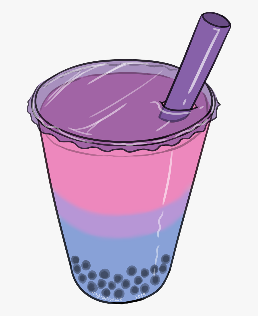 Nardacci Art New Pride Bobas Bi Bisexual Pride Boba - Milk Tea Clipart Png, Transparent Clipart