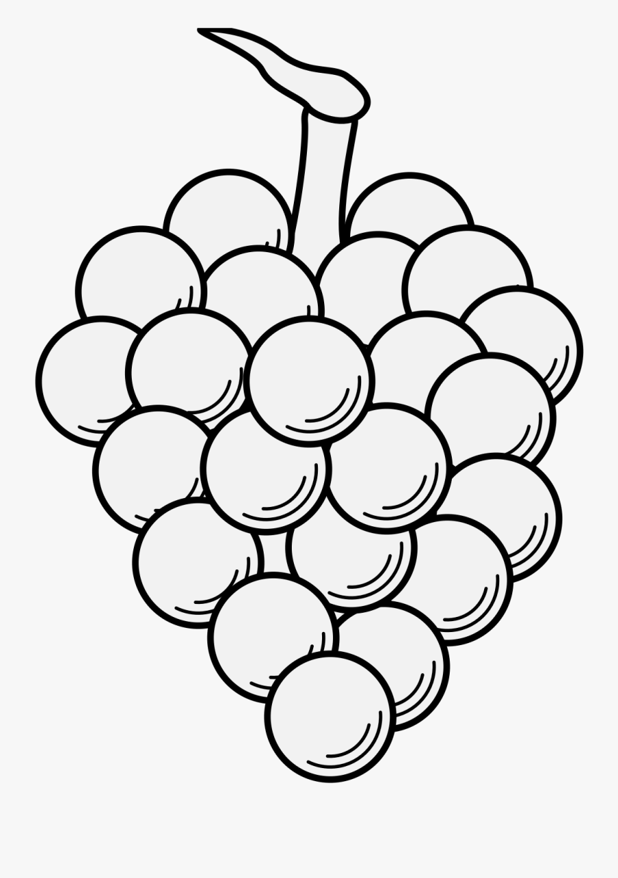 Black And White Drawing Grapes Clipart, Transparent Clipart