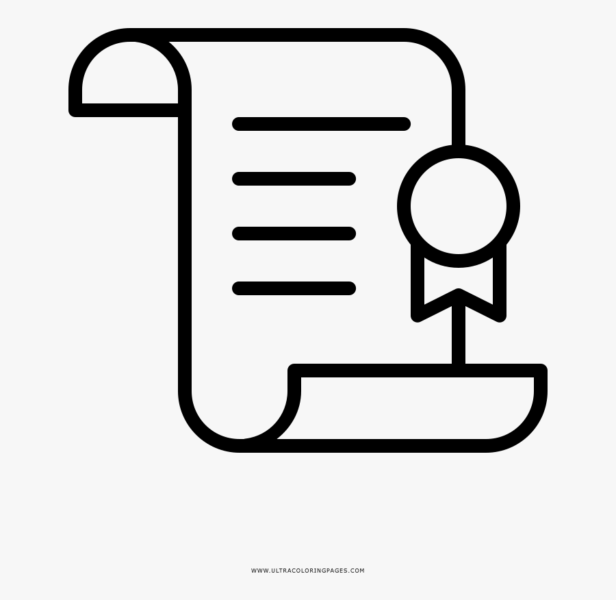 Diploma Coloring Page - Vector Graphics, Transparent Clipart