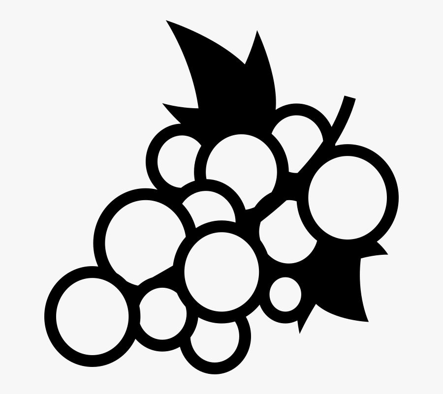 Emojione Bw 1f347 - Grape Emoji Black And White, Transparent Clipart