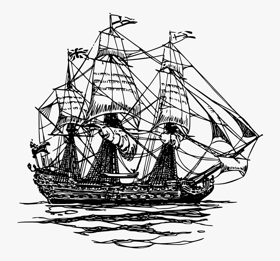 East Clipper - Pirate Ship Drawing Png, Transparent Clipart