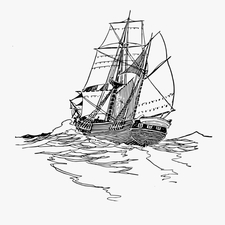 Sketsa Gambar Perahu Layar, Transparent Clipart