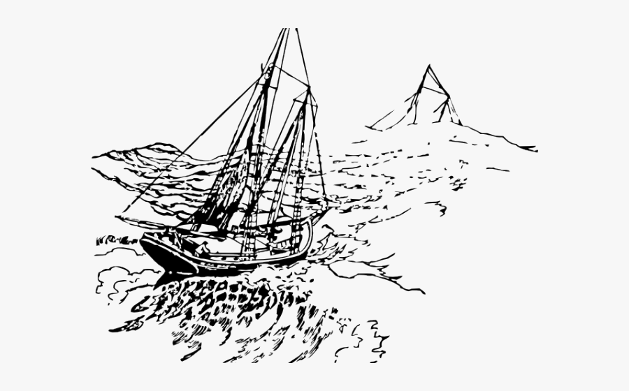 Transparent Sea Clipart Black And White - Sail The Ocean Clipart Black And White, Transparent Clipart