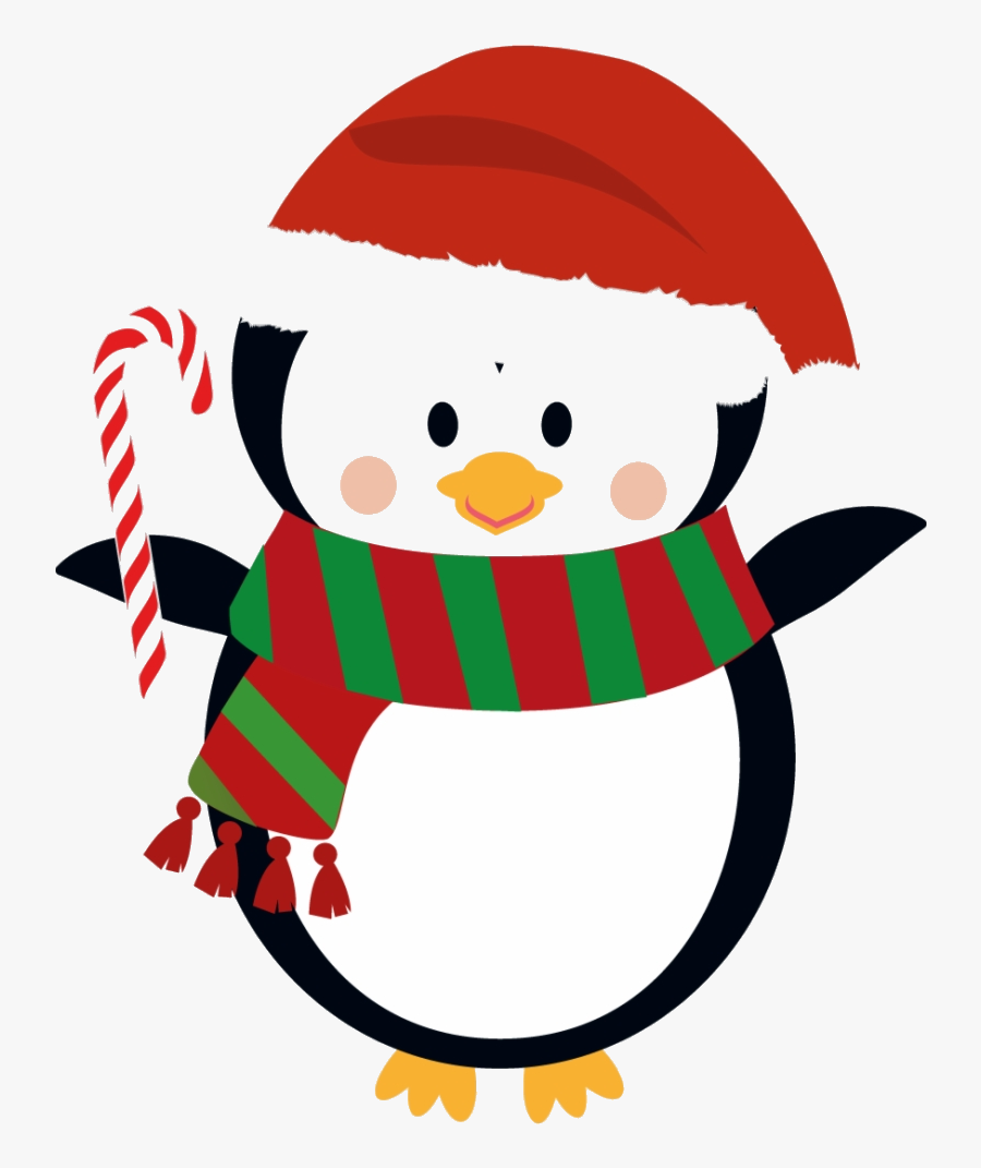 Penguin Christmas Cute Clip Art Transparent Background - Holiday Penguin Clip Art, Transparent Clipart