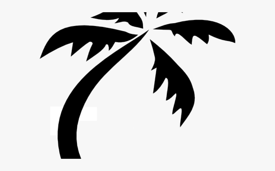 Palm Tree Clipart Black And White - Silhouette Coconut Tree Png, Transparent Clipart