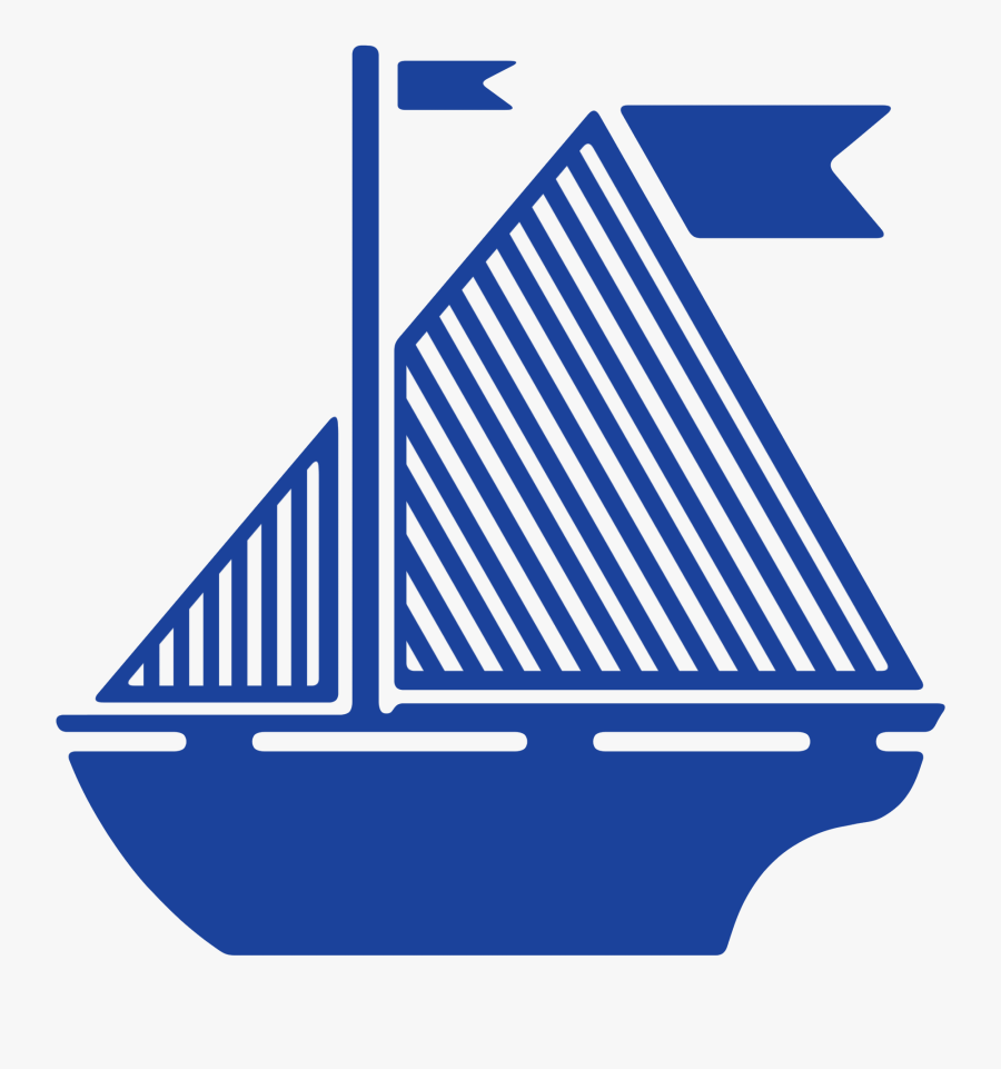 Sail Boat Flag Blue Sail Boat - Barco Azul Png, Transparent Clipart
