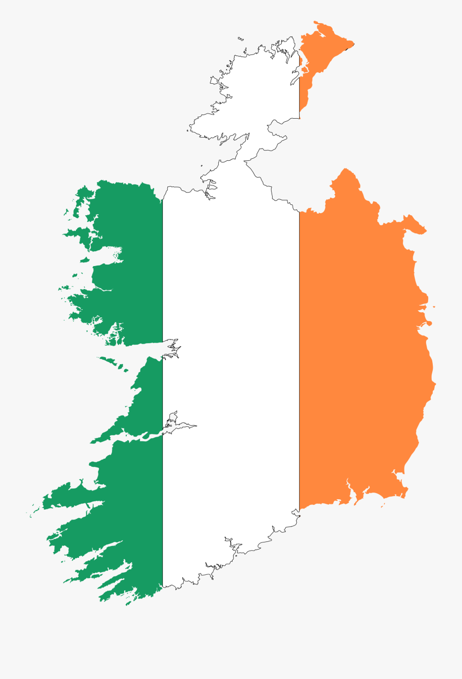 Irish Clipart Ireland Map - Ireland Flag And Map, Transparent Clipart