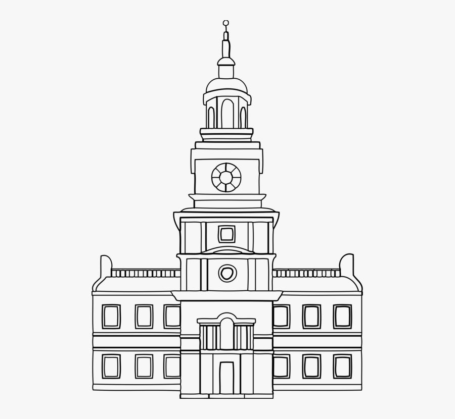 Line Art,symmetry,area - City Hall Drawing Easy, Transparent Clipart