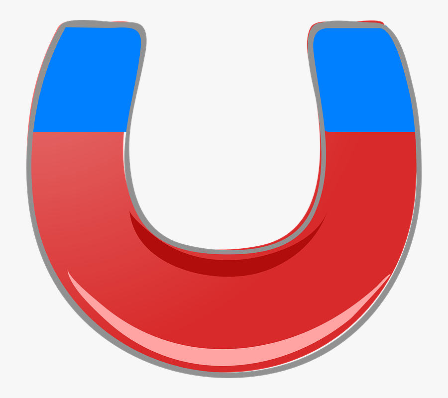 Clipart 3d Horseshoe Magnet Attracting - Bar Magnet Clip Art, Transparent Clipart