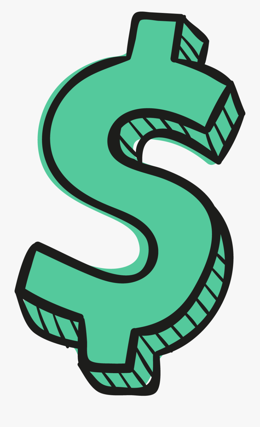 Clip Art Drawing Money United States - Transparent Background Cartoon Money Sign, Transparent Clipart