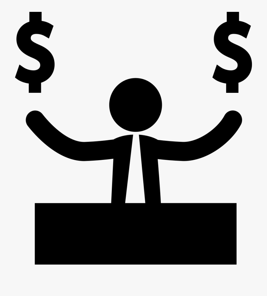 Clip Art Businessman With Dollar Svg - Money Signs, Transparent Clipart