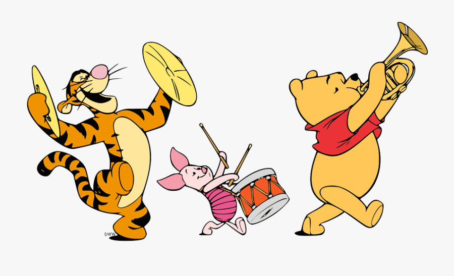 Winnie The Pooh Playing Music, Transparent Clipart