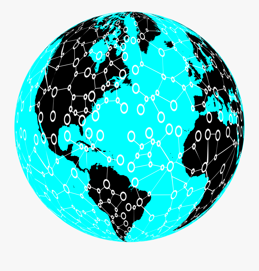 Globe,aqua,planet - Map, Transparent Clipart