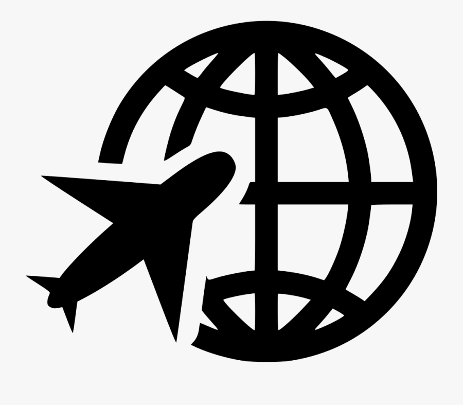 Globe Planet Travel Plane Svg Png Icon Free Download - Globe With Plane Icon Png, Transparent Clipart