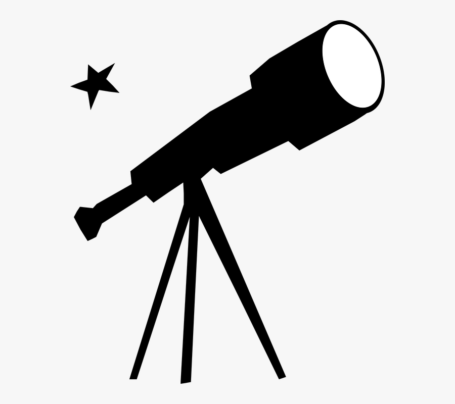 Telescope Black And White, Transparent Clipart