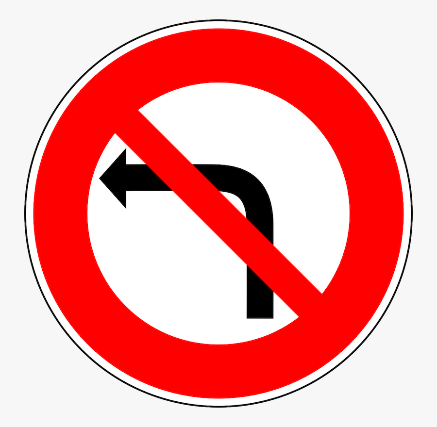 Panneau Stop Interdiction Tourner À Gauche, Transparent Clipart