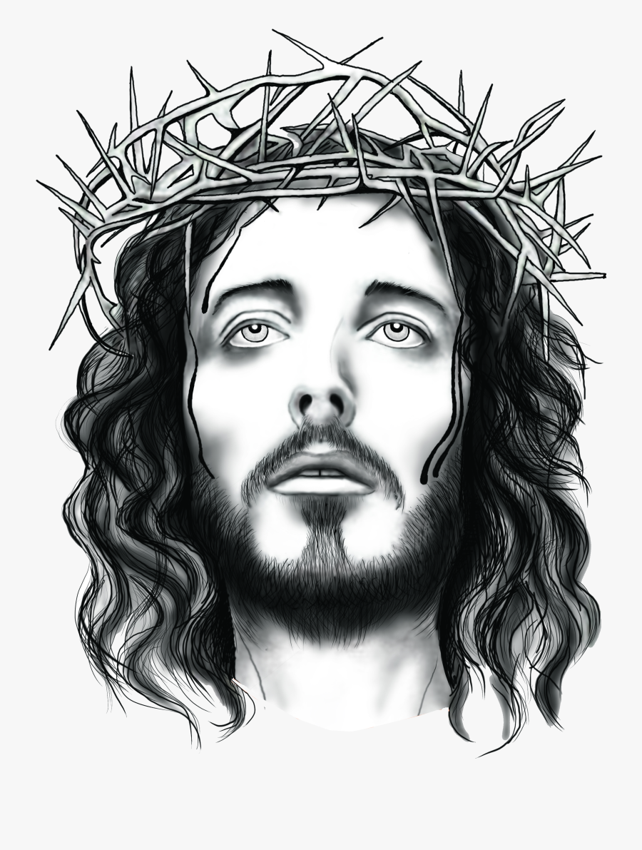 Clip Art Jesus With Picture Freeuse - Jesus Face With Thorns, Transparent Clipart
