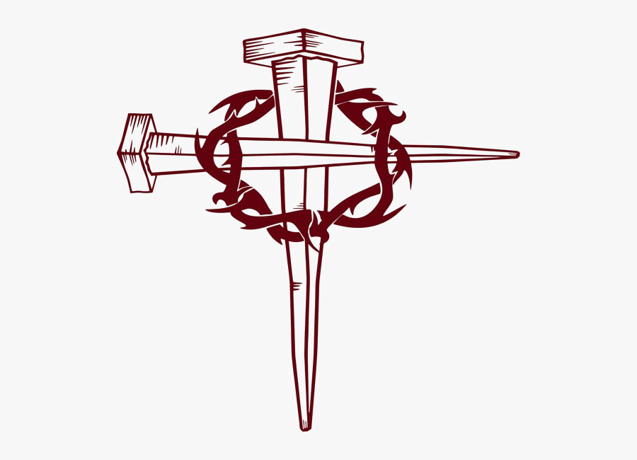 Clip Art Cross With Crown Of Thorns - Crown Of Thorns Cross, Transparent Clipart