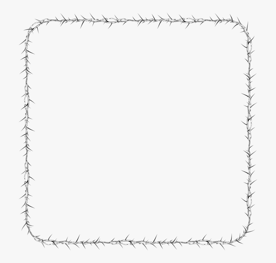 Thorns Frame - Line Art, Transparent Clipart