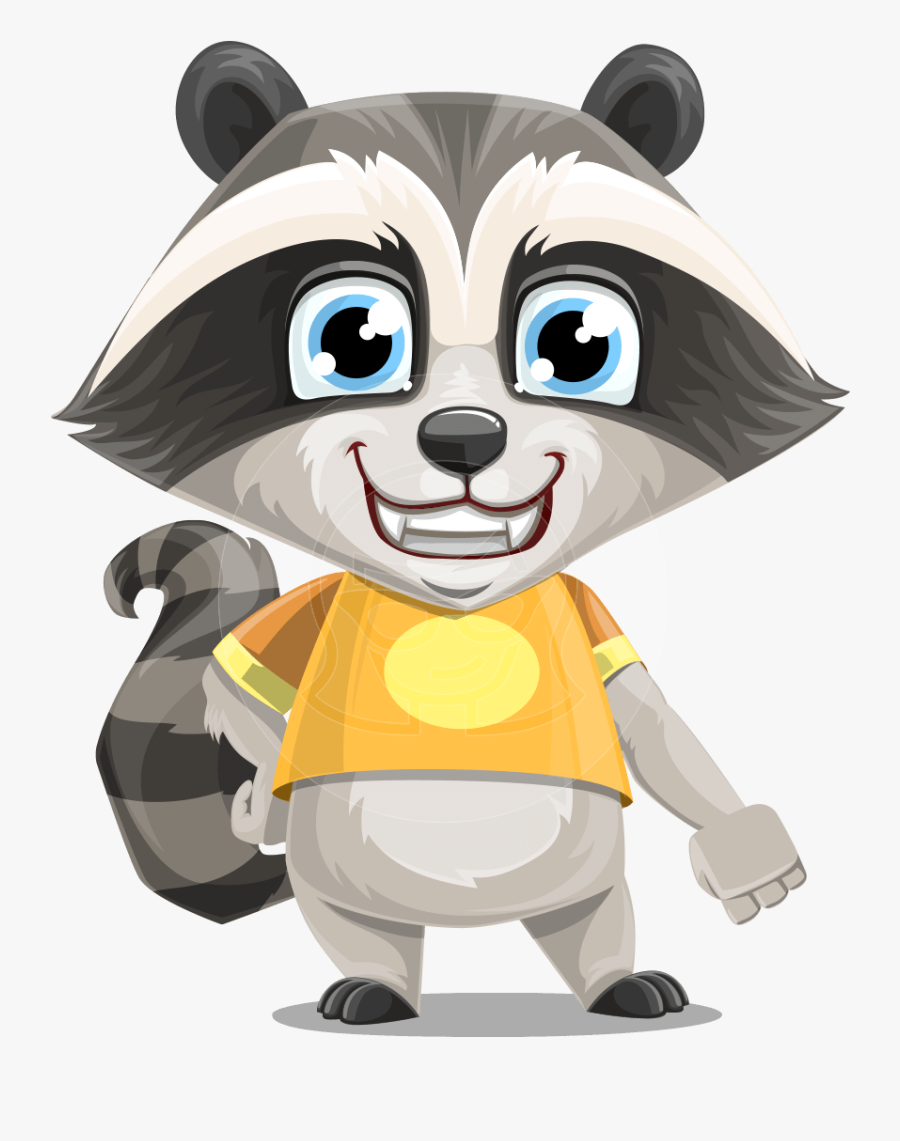 Baby Raccoon Cartoon Vector Character Aka Roony - Raccoon Cartoon Character, Transparent Clipart