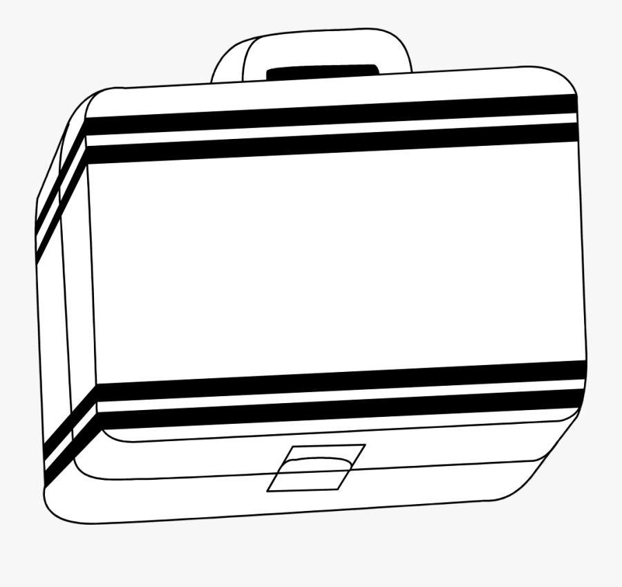 Transparent Lunch Box Clipart - Black And White Lunchbox, Transparent Clipart