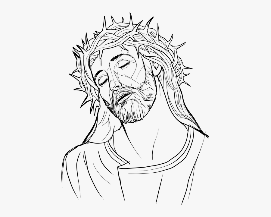 Jesus With Crown Of Thorns Drawing , Transparent Cartoons - Jesus Drawing, Transparent Clipart