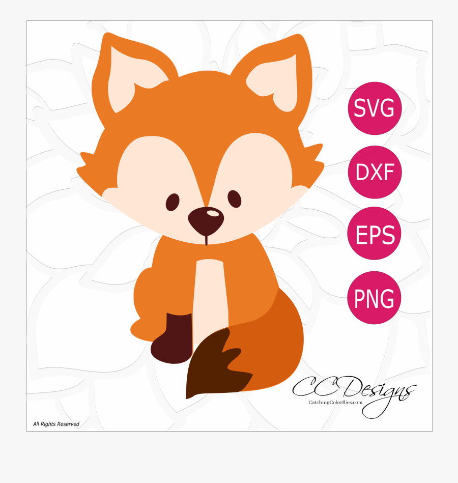 Free Fox Svg Cut File - Baby Woodland Animals Png, Transparent Clipart
