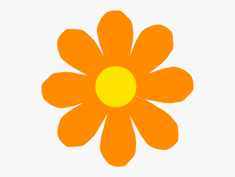 Bright Orange Flower Clip Art - Simple Flower Clip Art, Transparent Clipart